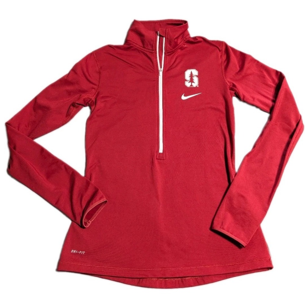 Nike Stanford Cardinal Dri-FIT 1/4 Zip Pullover Womens M Red Quarter Zip Top